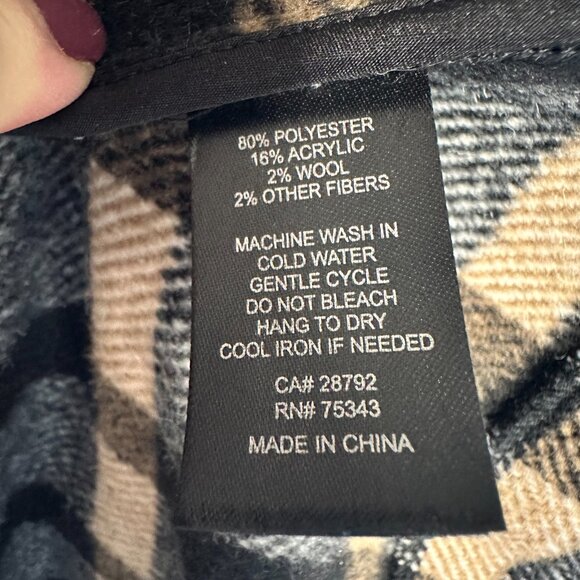 Joie Oversize Check Plaid Wool Blend Coat - Size Small Black Beige Tan Brown - Picture 5 of 6